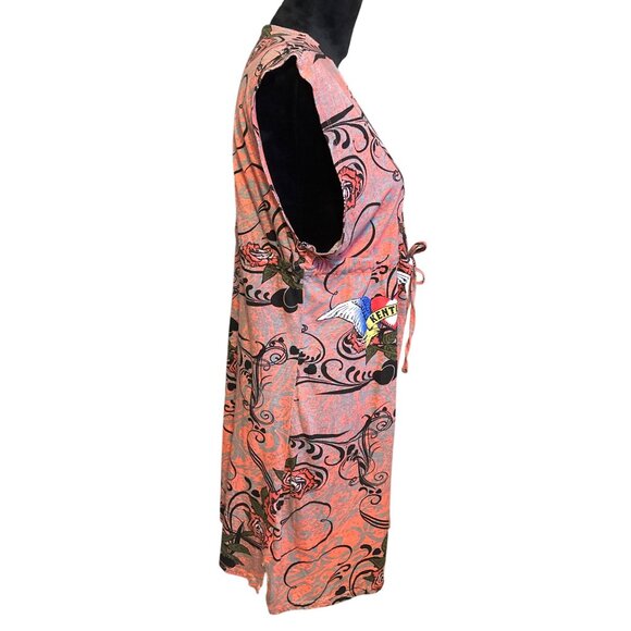 American Crown Womens Orange Sleeveless Boho Printed Tunic Dress With V-Neck & A - Picture 3 of 6